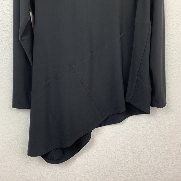 Sympli Size 12 Asymmetrical Hemline Tunic Top Draped Black Long Sleeve V Neck - Picture 8 of 11